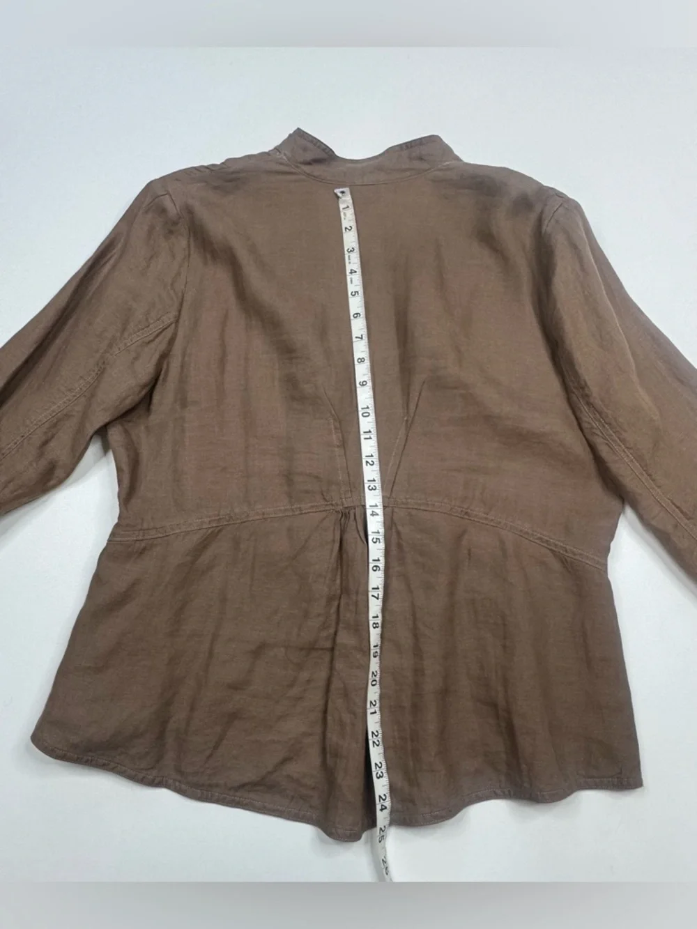 J. Jill 100% Linen Single-Button Peplum Blazer Womens Size Medium